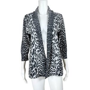 Neiman Marcus Cashmere Leopard Cardigan